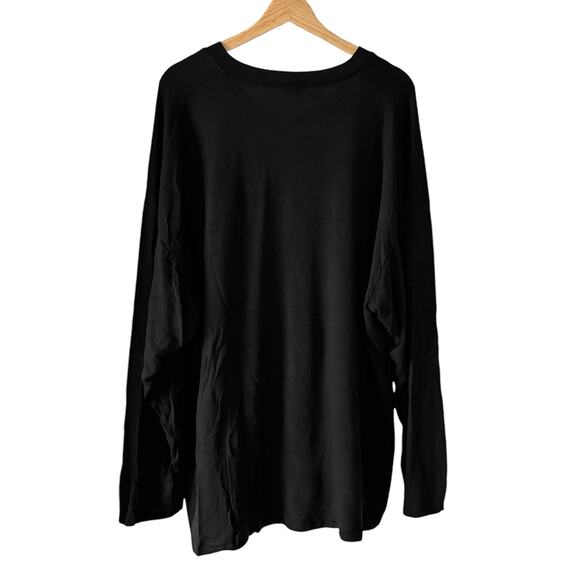 Bleusalt The Oversized V-Neck Long Sleeve Top in Black Size 4 / XL - Picture 6 of 9